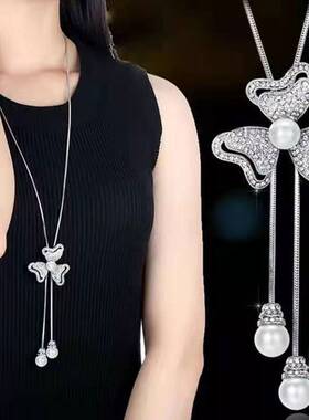 2021新款毛衣链女秋冬百搭珍珠