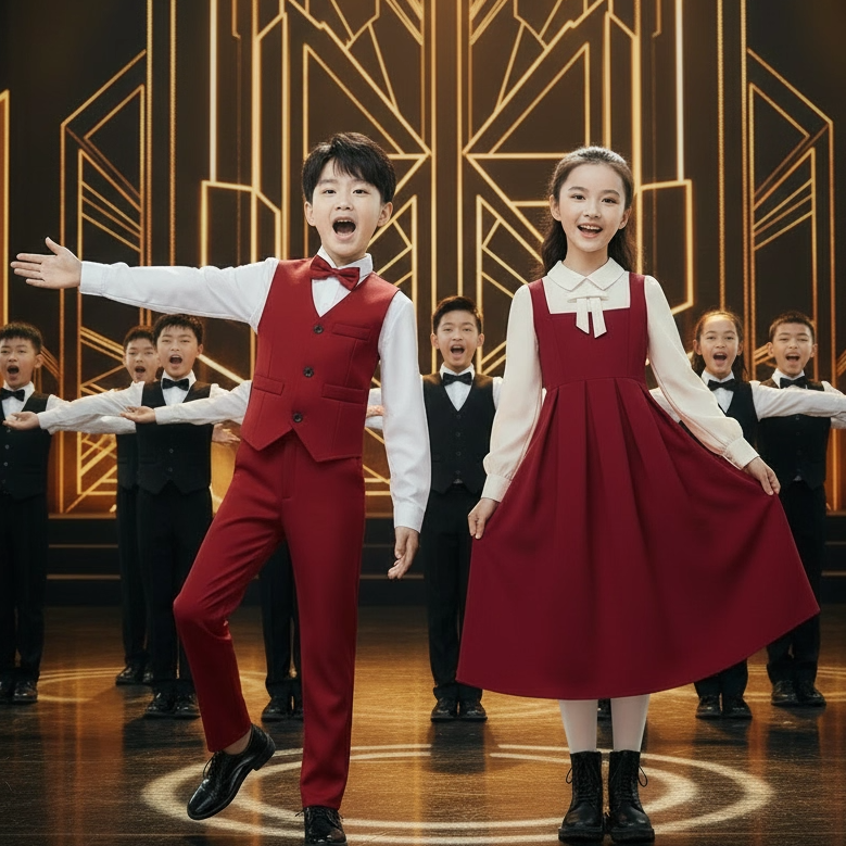 儿童合唱演出服中小学生大合唱团诗歌朗诵表演服小主持人比赛礼服,淘宝优惠券,粉丝福利购,淘宝优惠卷