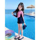 2026 New Swimsuit Children Girls Long Sleeve Professional Training Girls Swimwear Boxer Big Children Swimsuit with Chest Pad