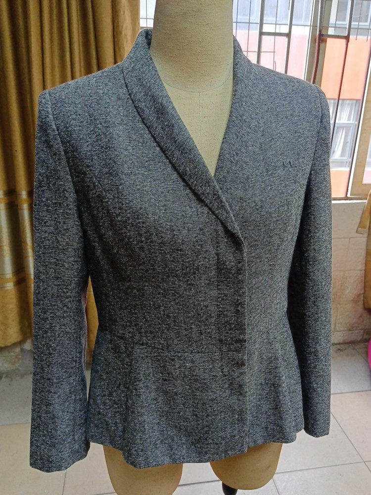 珠宝店工装周秋冬季新款灰色长袖大码西装外套套装正装女福工作服