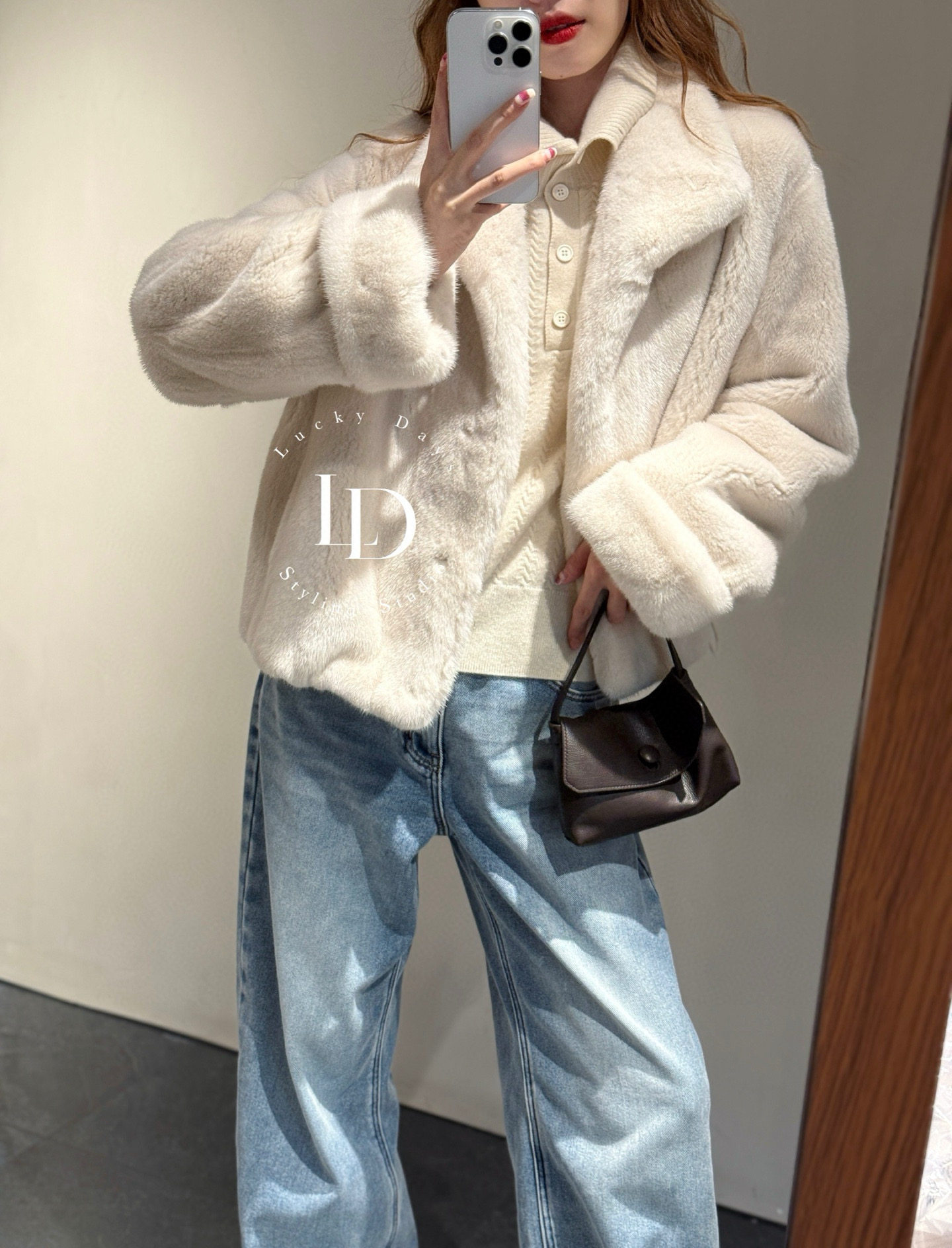 非实价2025冬季新款欧洲站潮牌简约轻奢百搭宽松休闲舒适水貂外套 - 图1