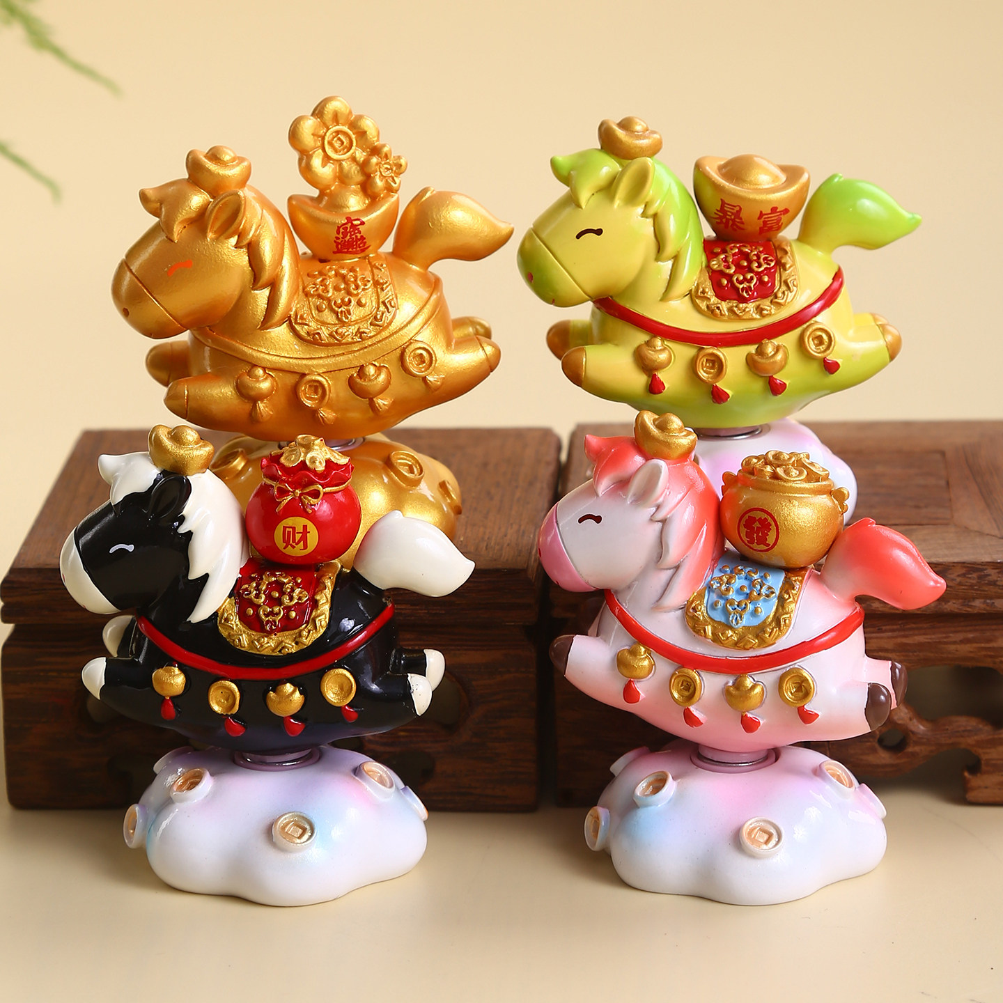 洛阳文创纪念品唐三彩小胖马上有钱摆件河南博物馆伴手礼物送老外