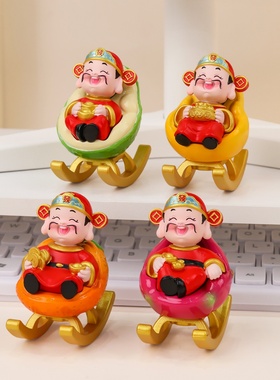 马年财神爷盲盒2026吉祥物摇摇马上有钱摆件装饰创意春节新年礼物