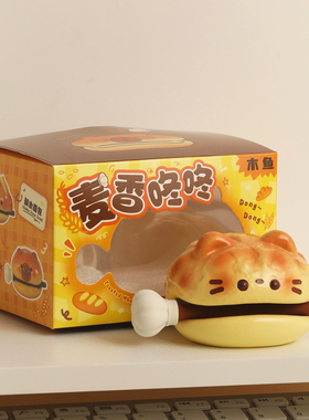 小猫木鱼摆件送妈妈莫生气小礼物