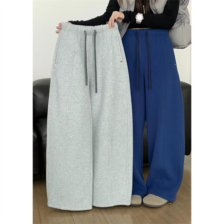 韩国东大门25冬装新款口袋金属圈定标韩版休闲弯刀加绒卫裤束脚裤,淘宝优惠券,粉丝福利购,淘宝优惠卷