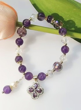 淄博琉璃天然优雅紫水晶手链