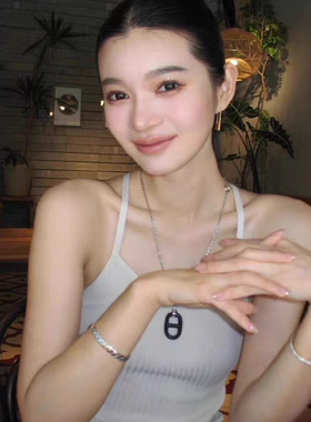 双层叠戴长款猪鼻子项链女高端配饰ot扣新款轻奢女锁骨链毛衣链