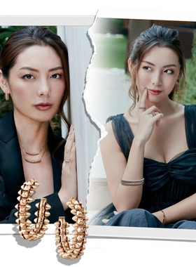 精工版铆钉耳环镀18k玫瑰金小众设计子弹头可转动高级感轻奢耳饰