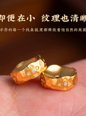 古法24K凹槽镶钻金刚杵卡环隔片