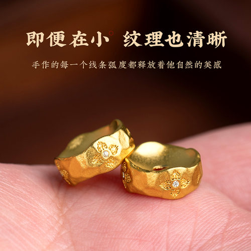 古法黄金色金刚杵镶嵌隔珠隔片保色佛珠文玩手串配珠卡环diy配饰 - 图0
