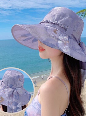 防晒帽户外休闲女春夏大沿百搭