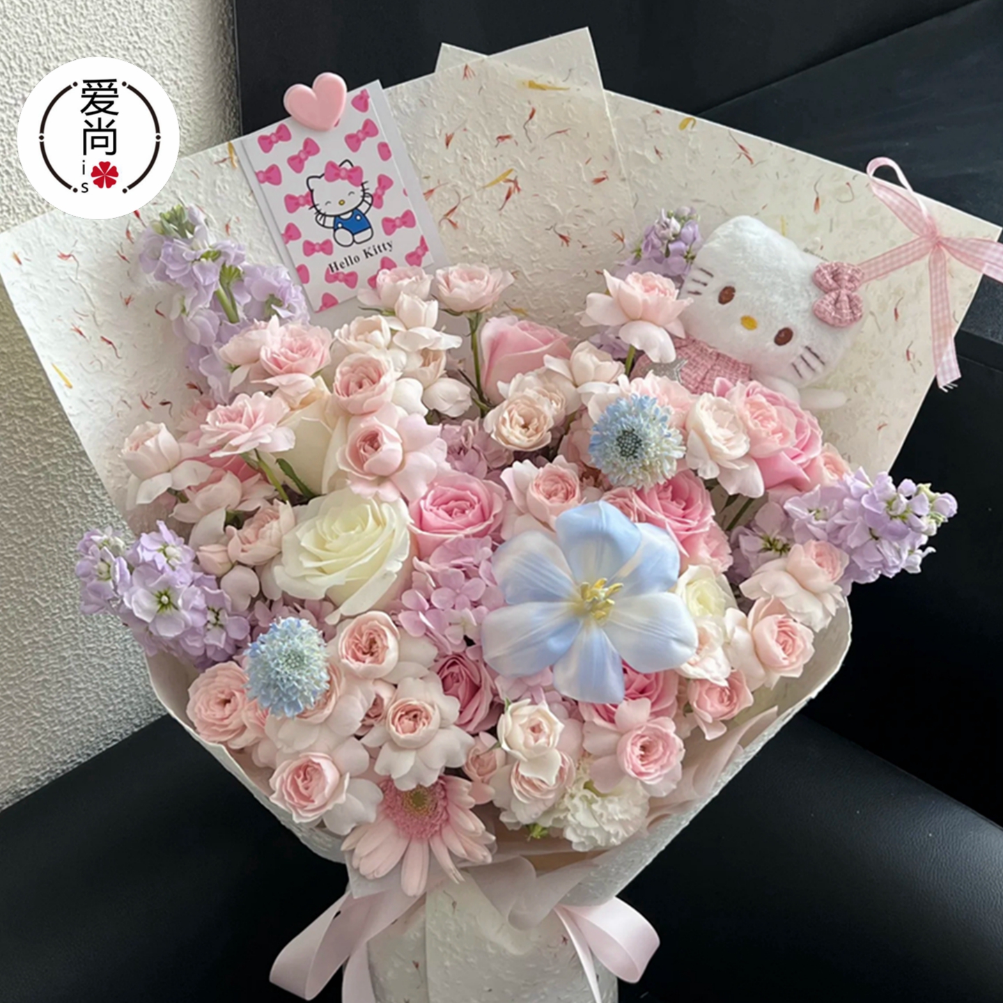 卡通毛绒KT猫挂件萌趣玩偶DIY花束装饰搭配挂件花店花艺资材 - 图3