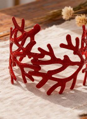 海洋风珊瑚状镂空开口手镯