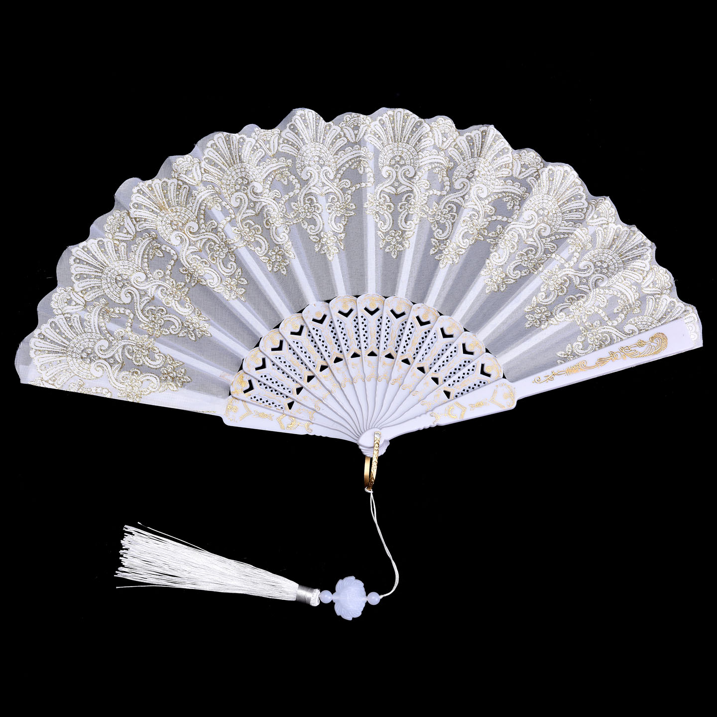 精美古风扇子折扇中国风女旗袍走秀仙气蕾丝舞蹈扇复古拍照道具男 - 图0