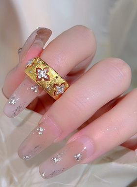 意大利手工拉丝宫廷风双色金工艺布家戒指真金电镀耳环项链手镯女