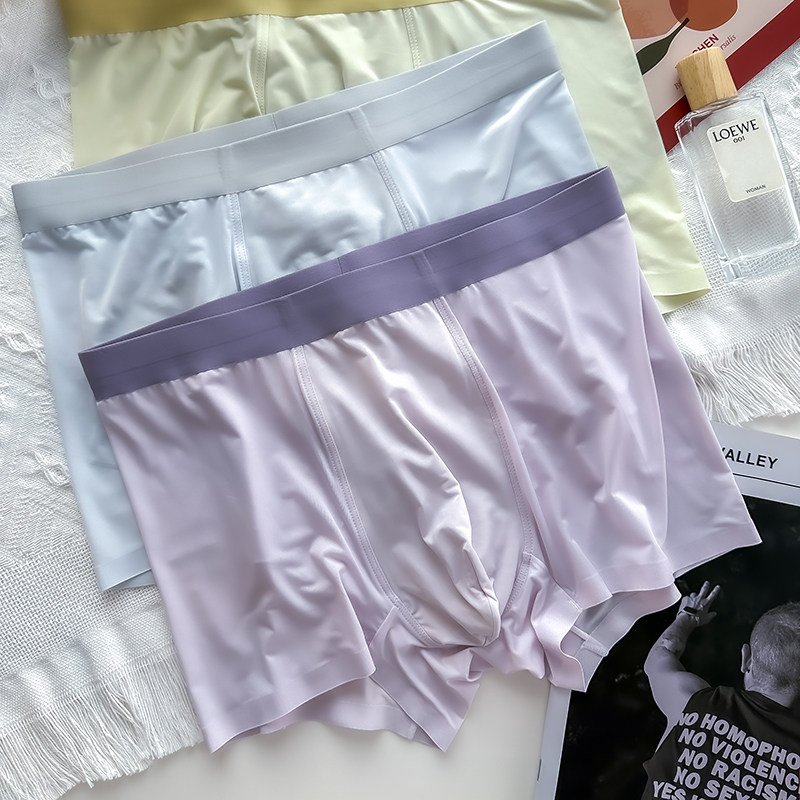 冰丝男士内裤纯棉抗菌裆四角无痕夏季薄款2025新款男生平角短裤头,淘宝优惠券,粉丝福利购,淘宝优惠卷