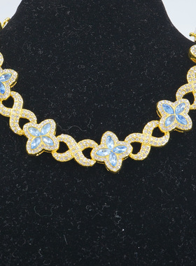 欧美热卖款高级四叶草8字古巴链