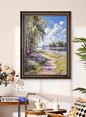 美式玄关装饰画2025新款入户走廊过道挂画欧式复古油画高级感壁画