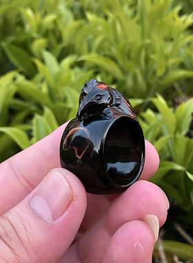 海柳戒指扳指男女士情侣指环血柳大拇指把玩雕刻招财进宝金鸡包邮