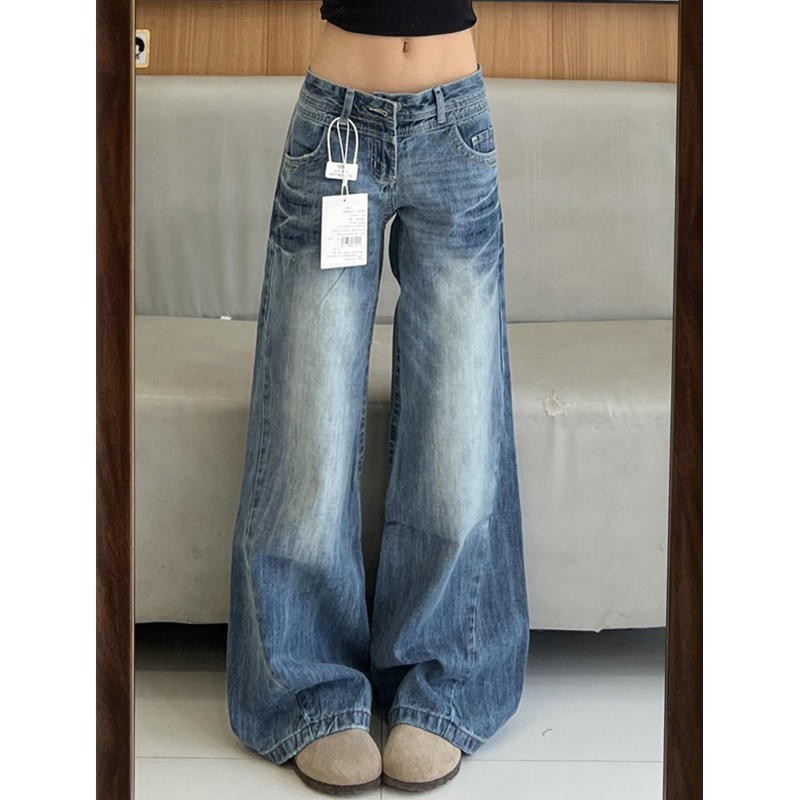 巨好看小个子不贴腿微喇叭牛仔裤女低腰梨形身材宽松显瘦阔腿长裤,淘宝优惠券,粉丝福利购,淘宝优惠卷