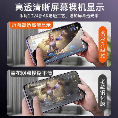 适用苹果15钢化膜iphone14防窥13promax新款17air无尘仓12防窥膜pro手机16全屏mini贴膜plus防摔pm防偷窥11 - 图3