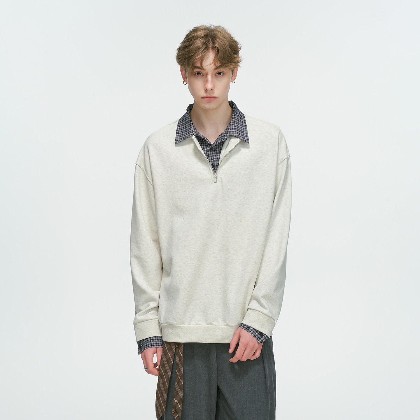 Dream made美式假两件衬衫领POLO衫卫衣男款春秋季半拉链内搭上衣,淘宝优惠券,粉丝福利购,淘宝优惠卷