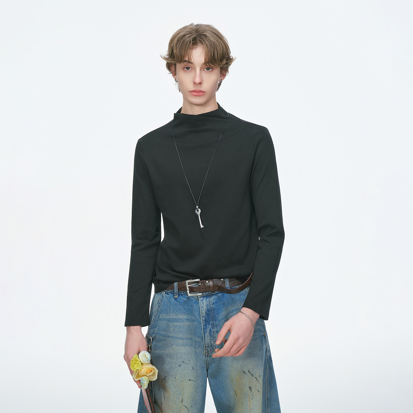 Dream made 美式半高领长袖T恤男冬季修身保暖男生内搭打底衫上衣,淘宝优惠券,粉丝福利购,淘宝优惠卷