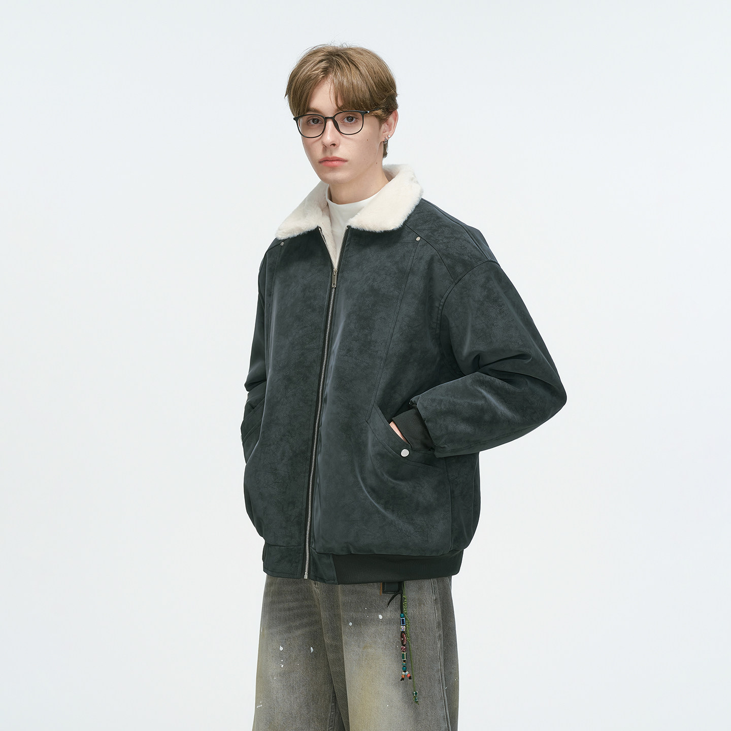 Dream made美式巴恩风羊羔绒PU皮棉衣男冬季加厚棉服男生冬装外套,淘宝优惠券,粉丝福利购,淘宝优惠卷