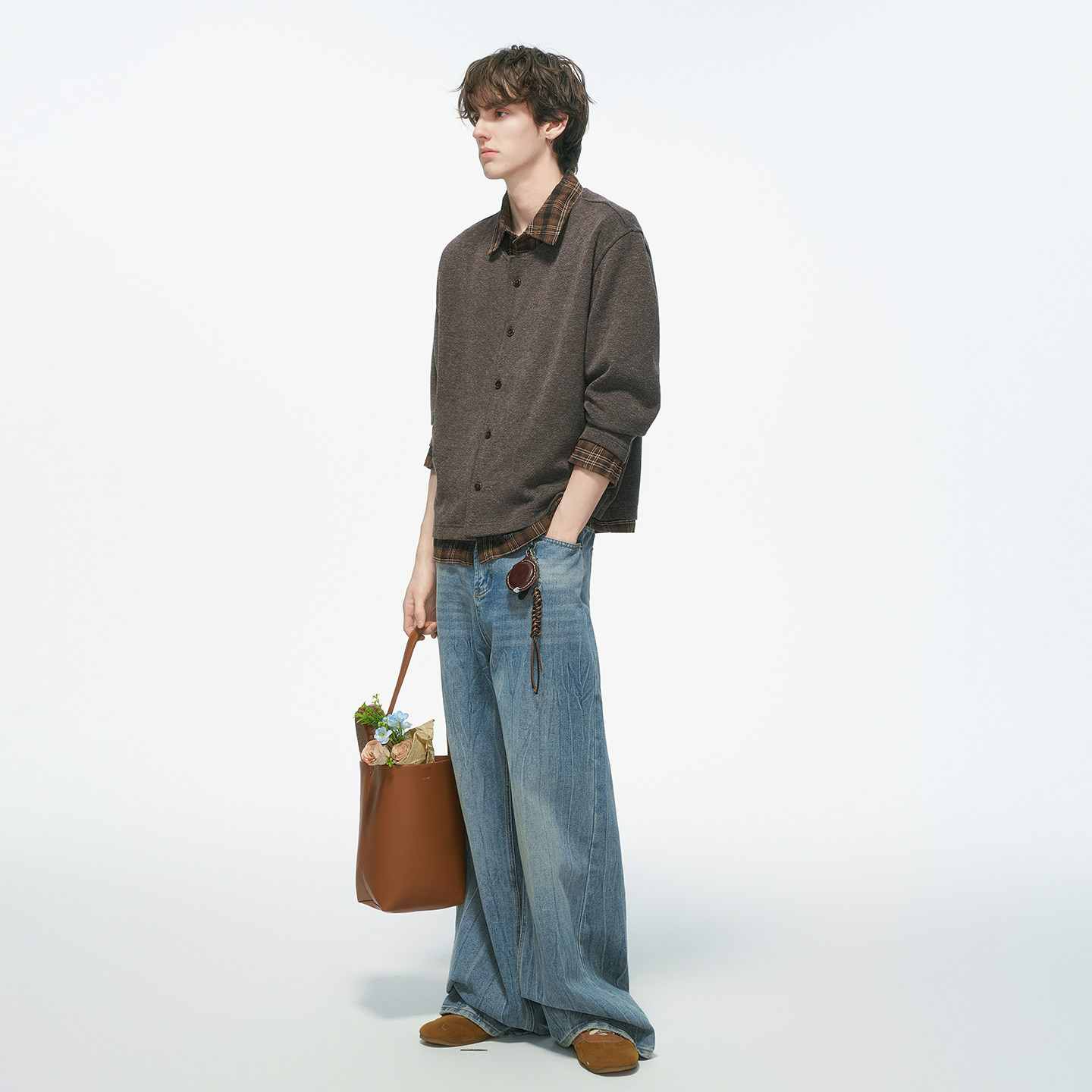 Dream made假两件老钱风开衫毛衣男秋冬季长袖衬衫男生内搭针织衫,淘宝优惠券,粉丝福利购,淘宝优惠卷