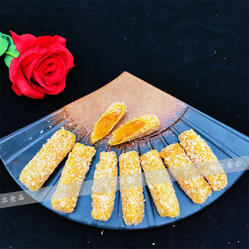 鑫厨涛记手工咸蛋卷250g8条餐厅家庭商用油炸小吃潮汕蛋黄卷点心 - 图0