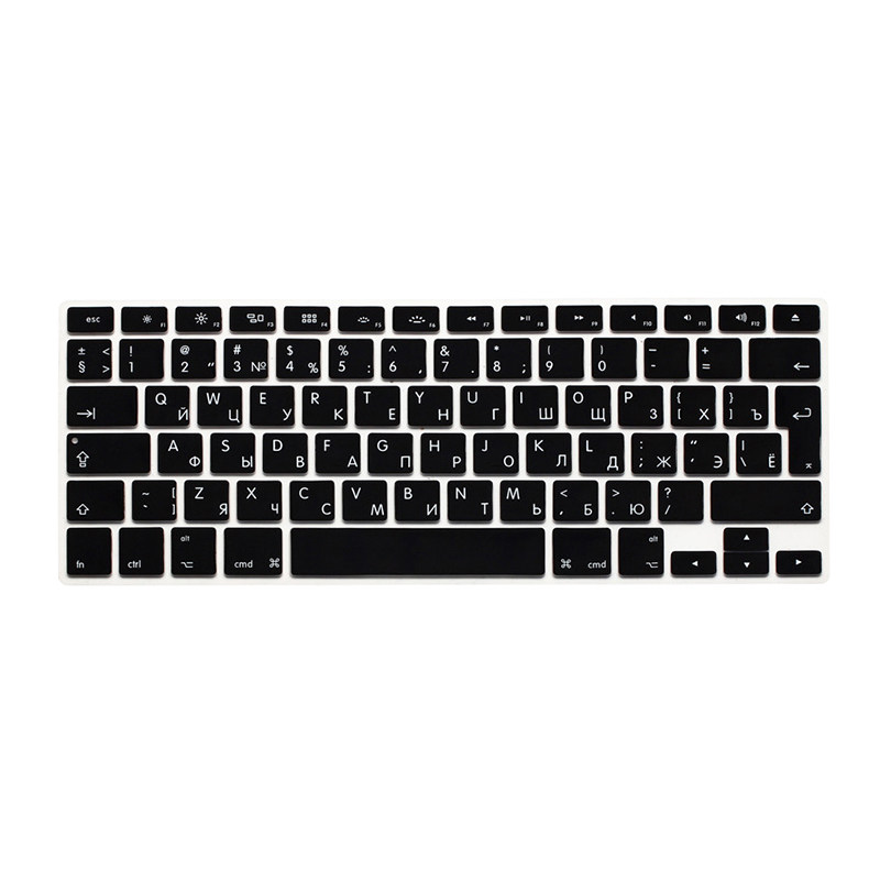 适用苹果Macbook12/air13/pro/13.3/14/15/16欧版俄语键盘膜俄文
