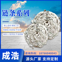 Stainless steel bent plate with ear large pitch chain delivery chain single double row large ball flat top industrial transmission chain non-mark