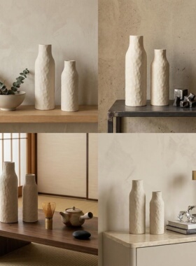 简欧现代日式简约陶瓷花瓶花插摆件工艺品摆件客厅家居家饰装饰品