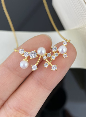 天然淡水珍珠璀璨时尚气质吊坠正圆4-5mm珍珠女s925纯银珍珠项链