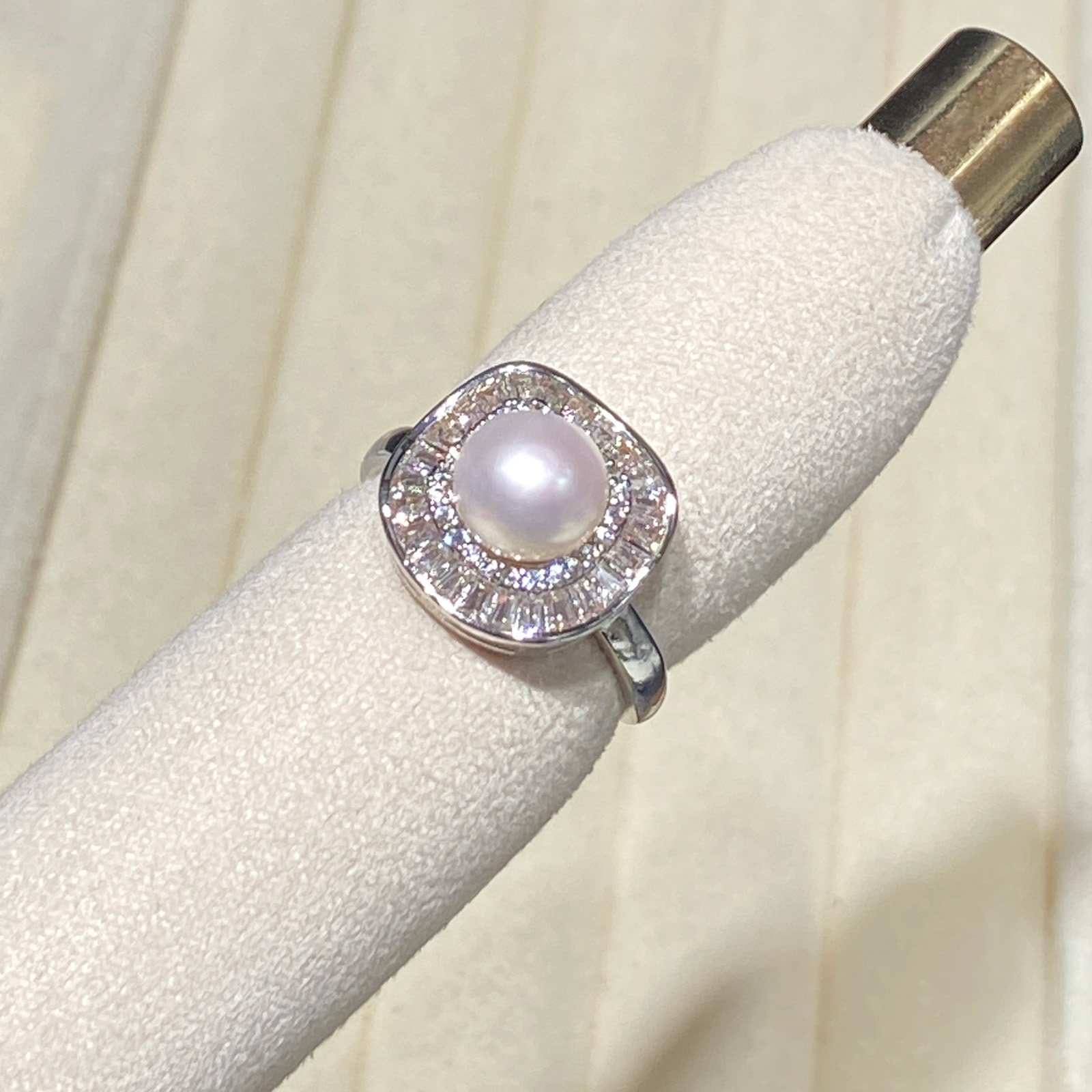 Zhejiang Zhuji Natural Freshwater True Pearl Set Women's Micropaved Zircon Earrings Ring Pendant Light Luxurious and High-end