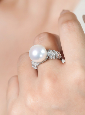 DIY珍珠新款S925纯银奢华戒指