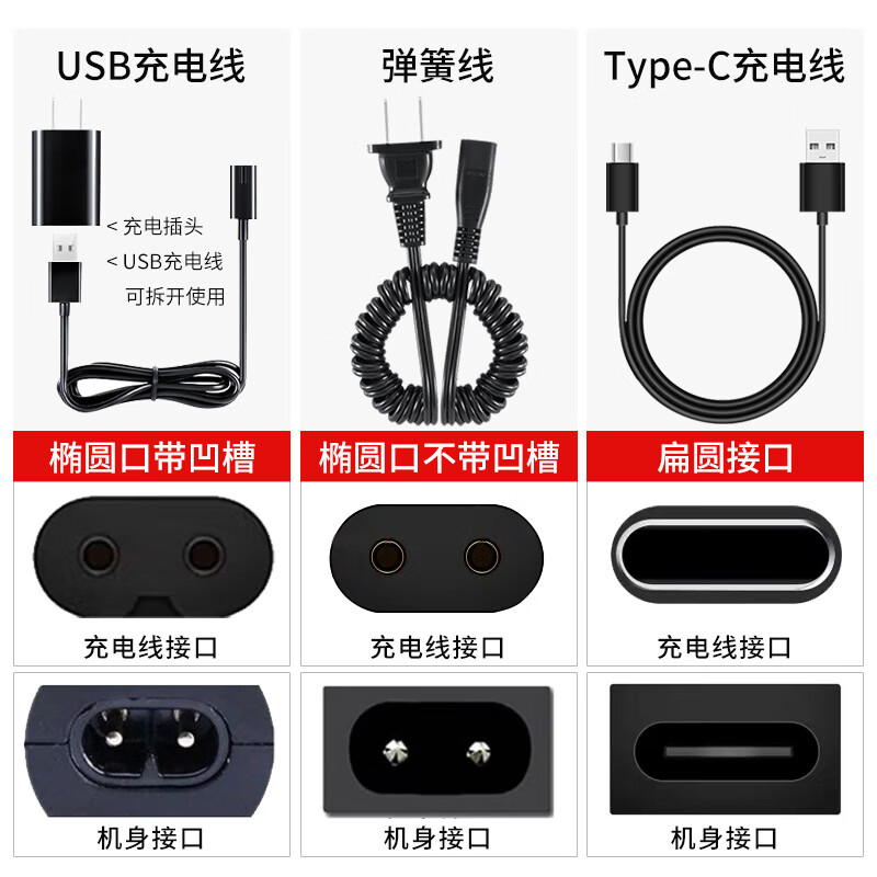 飞科男士剃须刀充电线二孔充电器电源线刮胡刀适配器879fs339通用