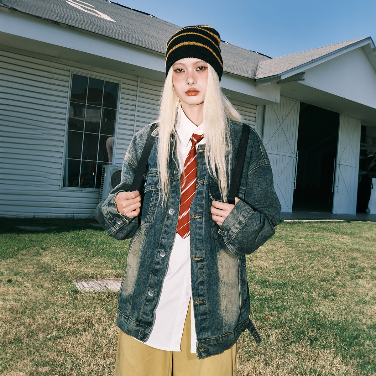 lemanism复古水洗牛仔外套男春秋情侣款做旧牛仔衣cleanfit夹克女,淘宝优惠券,粉丝福利购,淘宝优惠卷