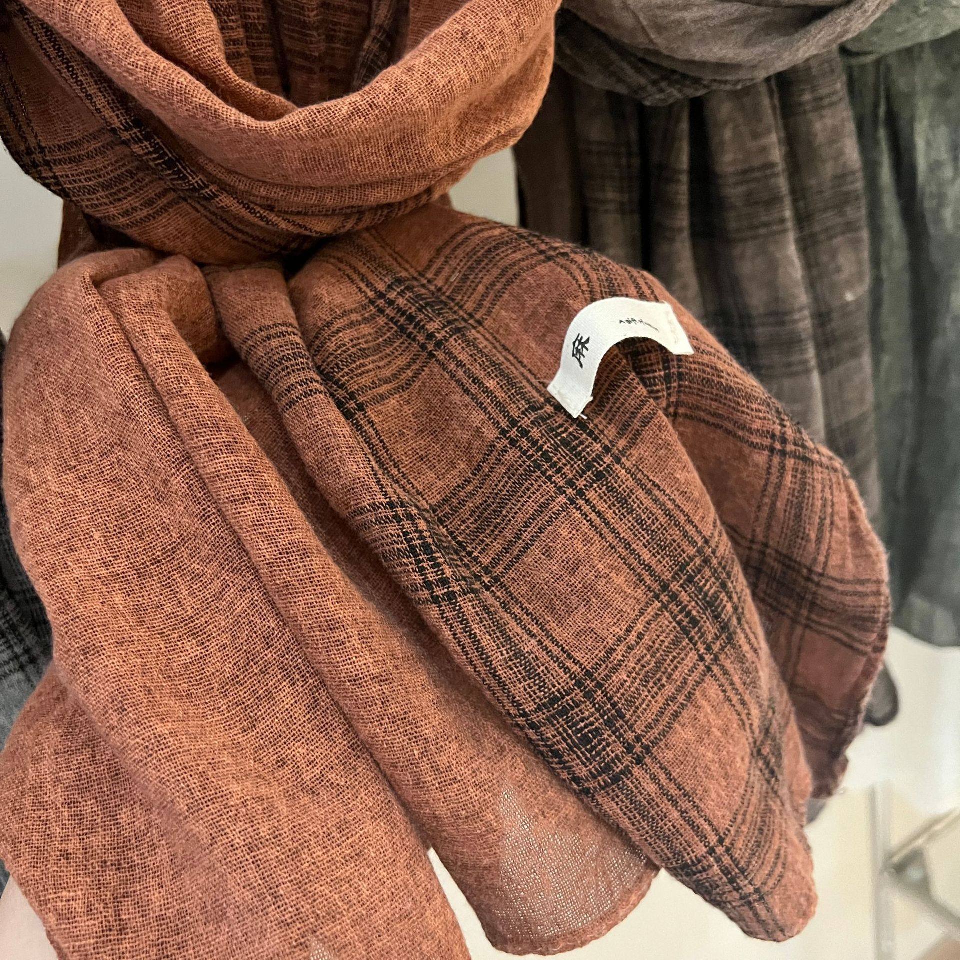 英伦风新款围巾女春秋百搭亚麻格子丝巾加大薄款长款披肩秋冬纱巾,淘宝优惠券,粉丝福利购,淘宝优惠卷