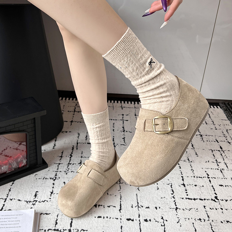厚底内增高勃肯鞋女2026新款春季一脚蹬外穿懒人博肯包头半拖鞋子,淘宝优惠券,粉丝福利购,淘宝优惠卷