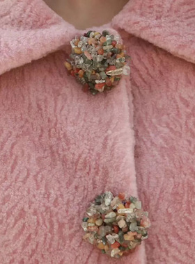 5cm纯手工个性绿色羊绒大衣鞋花