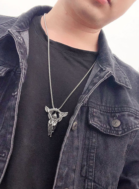 蹦迪朋克死神骷髅项链男生吊坠