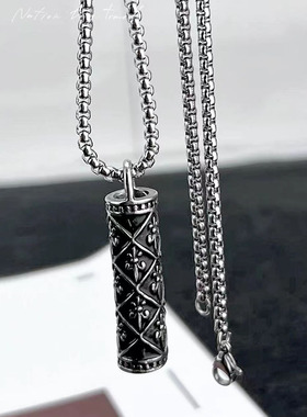 不掉色钛钢花纹项链小众轻奢嘻哈