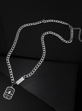不掉色方牌锁骨链2024新款
