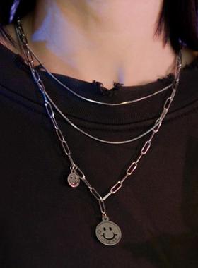 不褪色项链女生笑脸冷淡风锁骨链