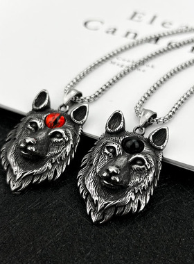 不掉色男生朋克项链长款帅气配饰