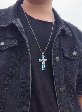 BAZ男生十字太极项链嘻哈毛衣链