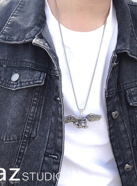 自制霸气老鹰项链男炫酷高街吊坠