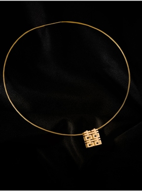 中国风双喜吊坠项链网红抖音同款喜庆结婚礼物钛钢喜字项圈锁骨链