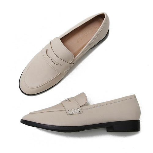 英伦韩版小皮鞋女秋2025新款软底单鞋百搭一脚蹬乐福鞋大码41到43 - 图3